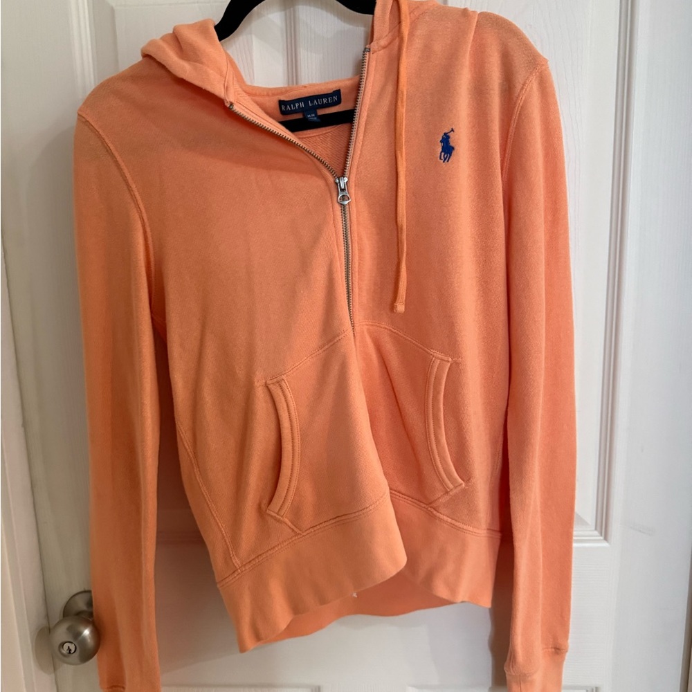 Ralph Lauren Women's Peach Zip-Up Hoodie